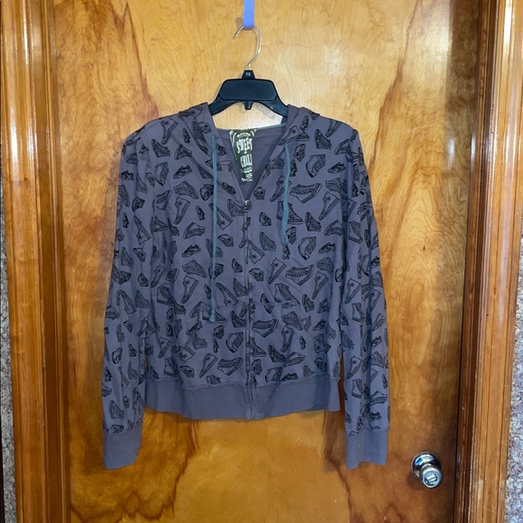 Sweet Child Zip Up Hoodie Sweatshirt Grey Sneaker Print Size XL - Picture 9 of 10